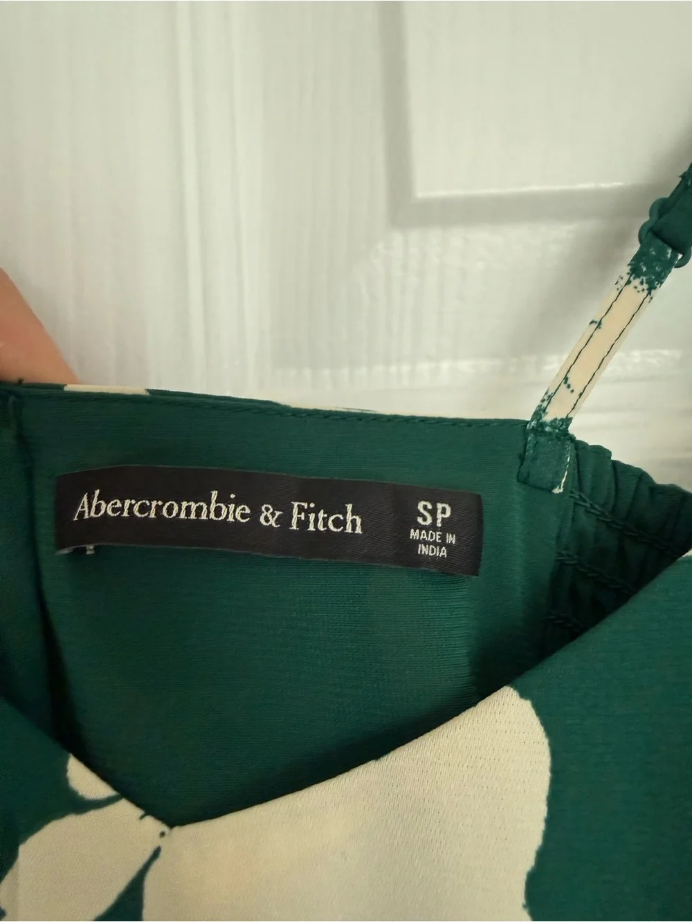 Abercrombie & Fitch Ruffle Tiered Maxi Dress Green Floral SP Small Petite